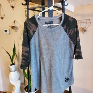 Zooyork baseball tee grey and camo